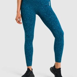 Gymshark Adapt Animal Seamless Leggings Blue High Waisted Small